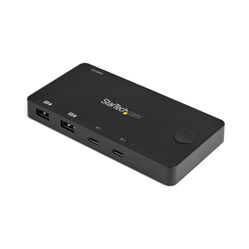 StarTech.com Switch KVM USB-C 2 ports - 4K 60Hz HDMI - Mini- commutateur KVM HDMI UHD compact à 2 ports avec Câbles USB Types C - Auto-alimenté - MacBook iPad Pro ThinkPad IdeaPad EliteBook