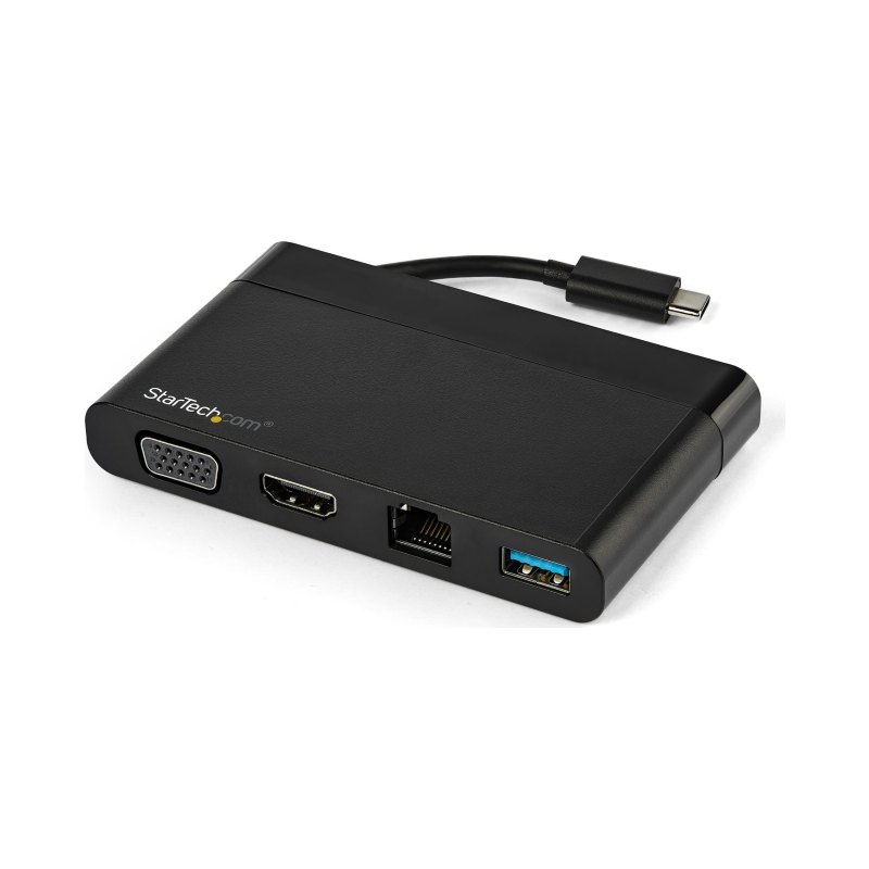 StarTech.com USB C Multiport Adapter with HDMI, VGA, Gigabit Ethernet & USB 3.0 - USB C to 4K HDMI or 1080p VGA Display Mini Dock Hub - USB Type-C Travel Docking Station for USB-C Laptops