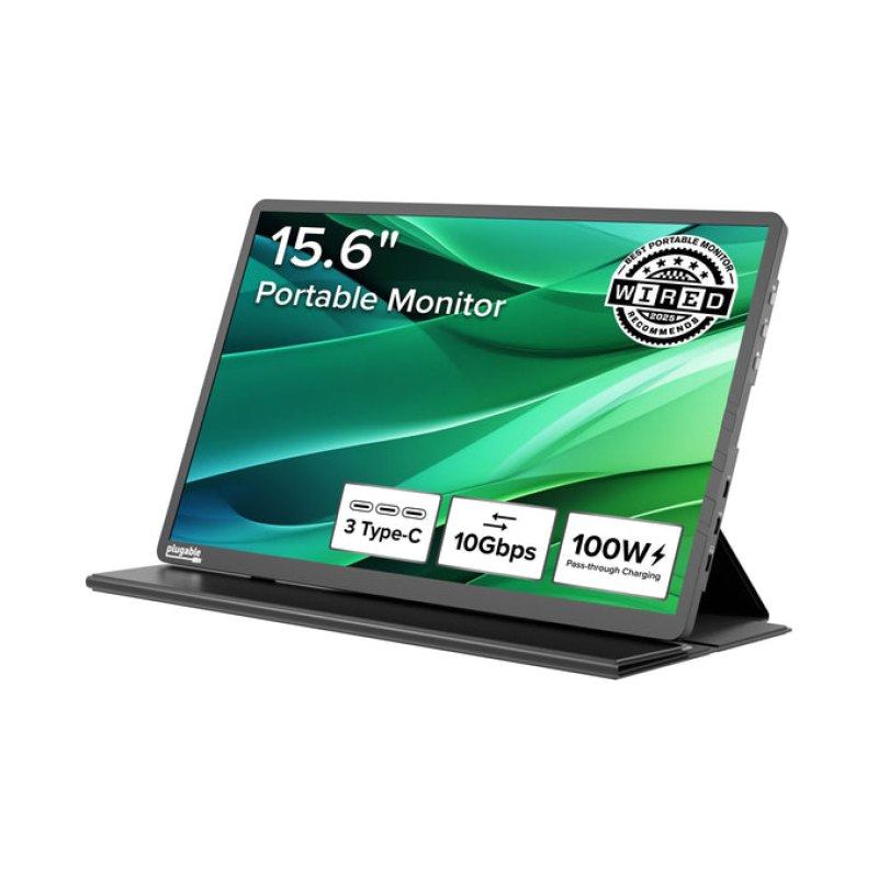 Plugable Technologies USBC-PDMON portable TV/monitor Portable monitor Black 39.6 cm (15.6") LCD 1920 x 1080 pixels