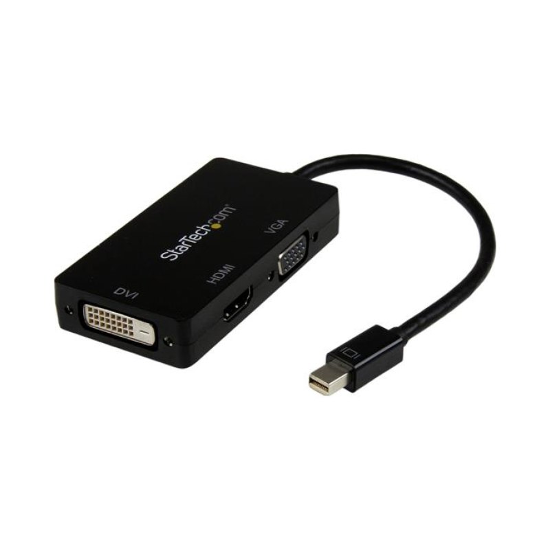 StarTech.com Travel A/V Adapter: 3-in-1 Mini DisplayPort to VGA DVI or HDMI Converter