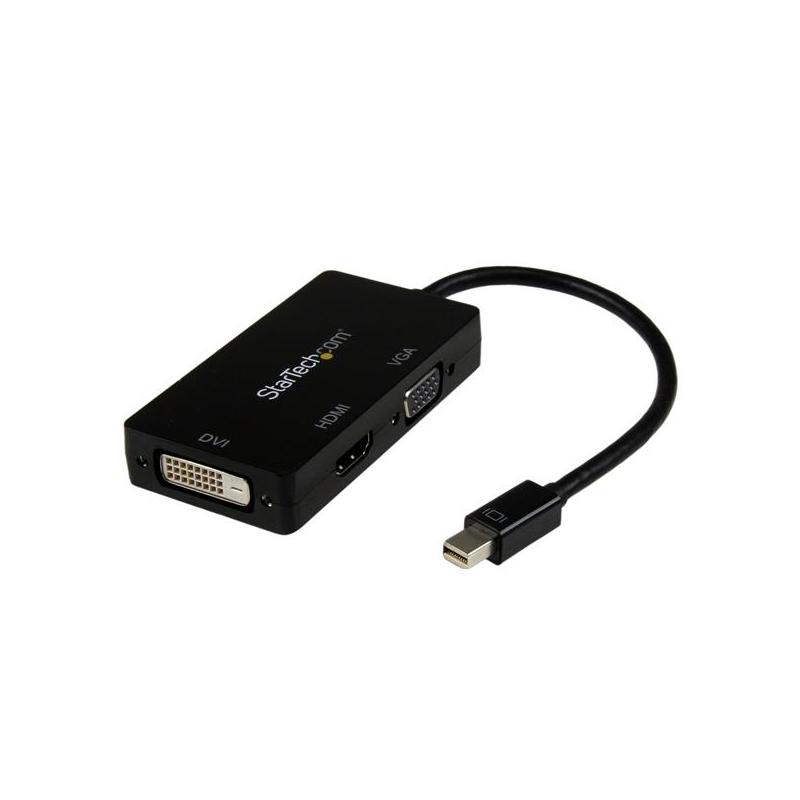StarTech.com Adaptateur Mini DisplayPort 3 en 1 - 1080p - Hub Adaptateur Répartiteur Mini DP vers HDMI/VGA/DVI pour votre Écran PC - Compatible Thunderbolt