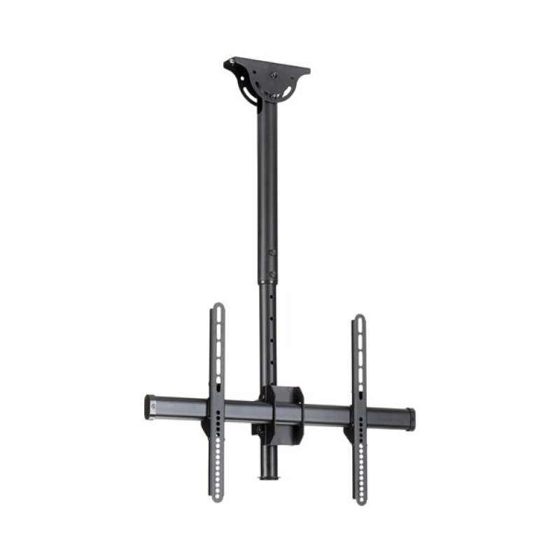 StarTech.com Support TV au Plafond - Support Universel pour Écran Unique avec Mât Court Télescopique Réglable - Inclinable/Pivotant - Support VESA pour Écrans 32"-75"