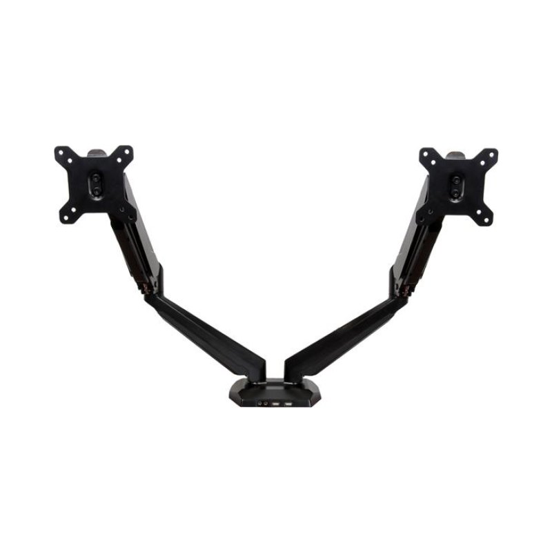 StarTech.com Bras de Bureau à Double Écrans avec USB et Audio, Support de Bureau VESA pour Écrans jusqu'à 32" (8kg), Bras Ergonomique pour Double Écrans à Mouvement Complet - Noir