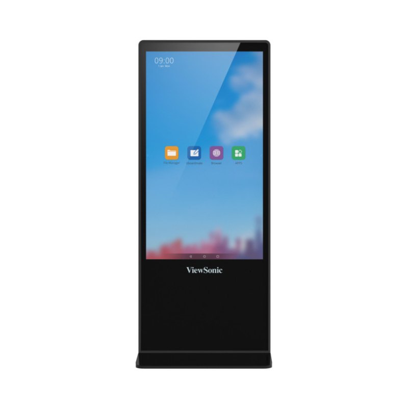 Viewsonic EP5542T Écran d'affichage dynamique Conception Totem 139,7 cm (55") LED 450 cd/m² 4K Ultra HD Noir Écran tactile Android 8.0