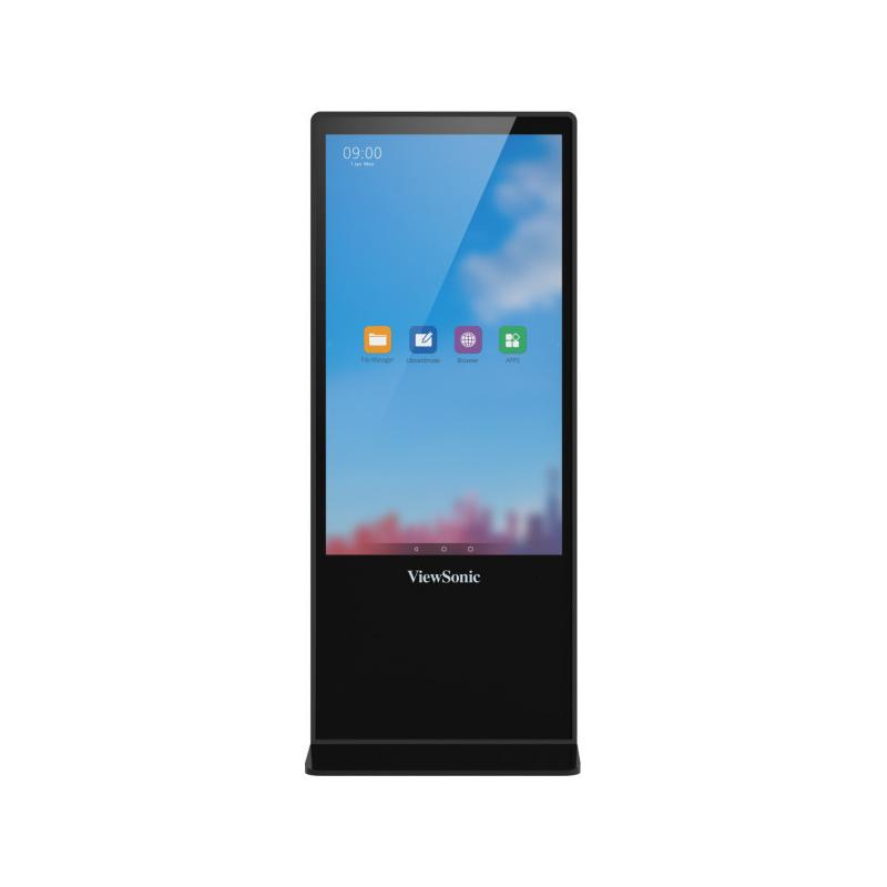 Viewsonic EP5542T Écran d'affichage dynamique Conception Totem 139,7 cm (55") LED 450 cd/m² 4K Ultra HD Noir Écran tactile Android 8.0