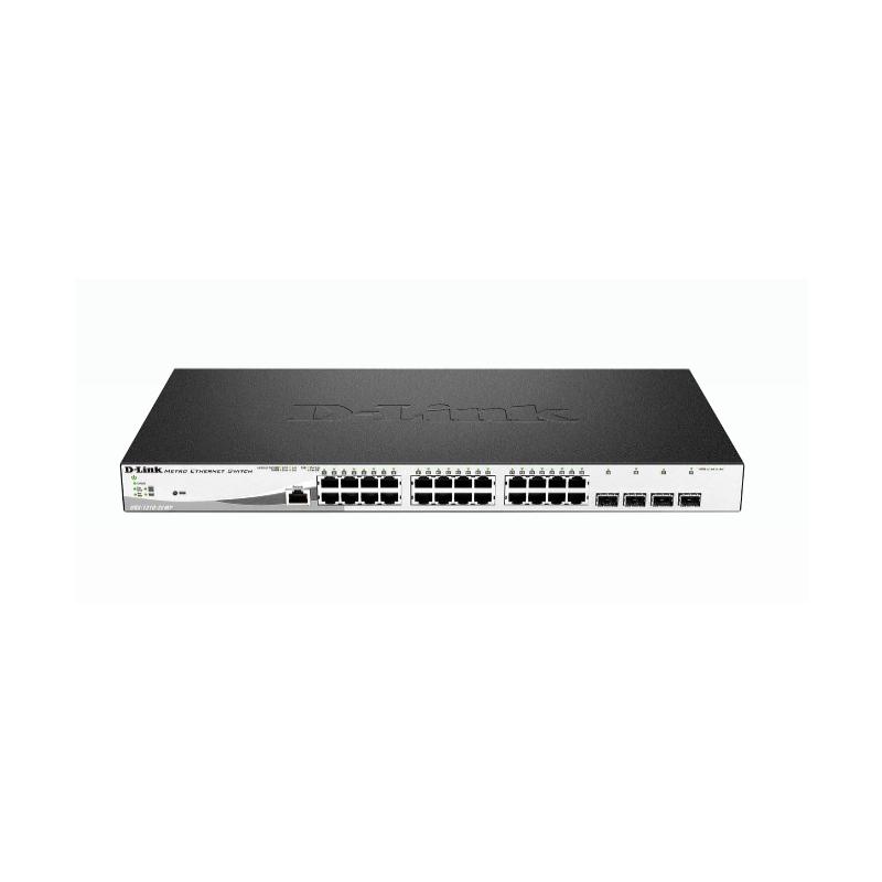 D-Link DGS-1210-28MP commutateur réseau Géré L2 Gigabit Ethernet (10/100/1000) Connexion Ethernet, supportant l'alimentation via ce port (PoE) 1U Noir, Gris