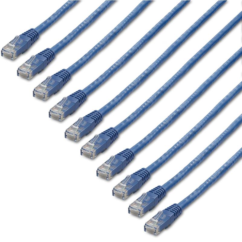 StarTech.com C6PATCH1BL10PK câble de réseau Bleu 0,305 m Cat6 U/UTP (UTP)
