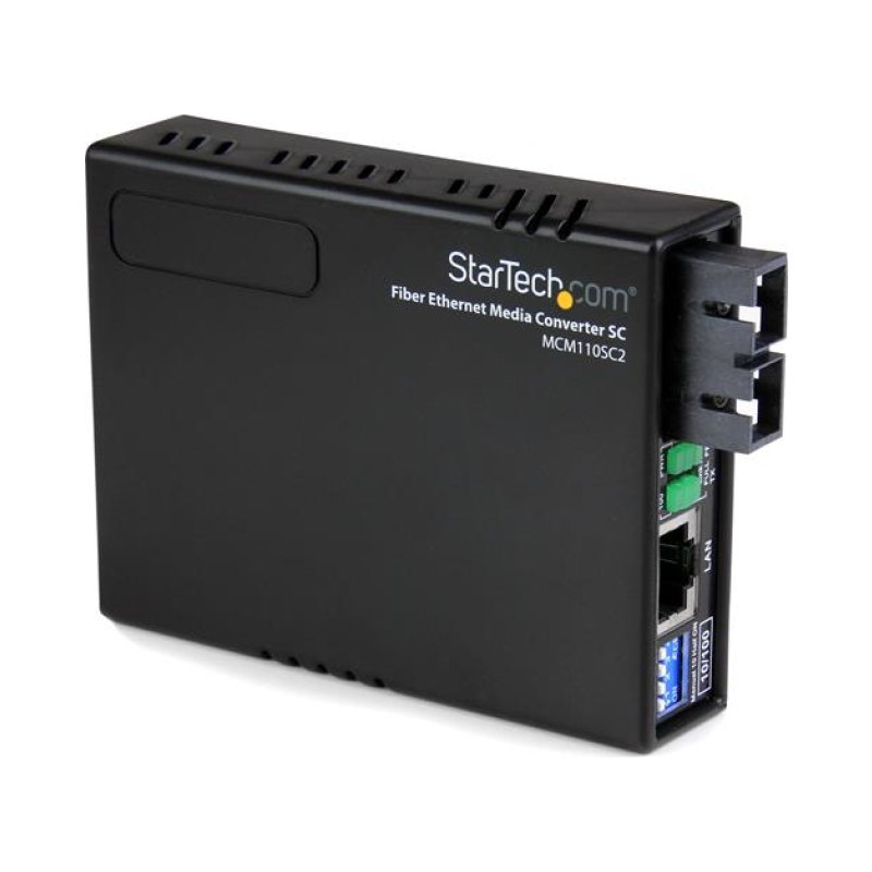 StarTech.com Multi-Mode (MM) SC Fiber Media Converter for 10/100Mbps Networks, Standalone Ethernet to SC MM Fiber Media Converter, 1310nm, 2km - TAA