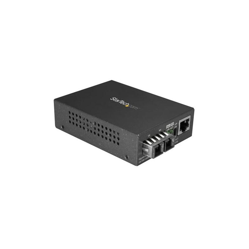 StarTech.com Multi-Mode (MM) SC Fiber Media Converter for 10/100/1000 Networks, Standalone Gigabit Ethernet to SC Fiber Converter, 850nm, 550m - TAA