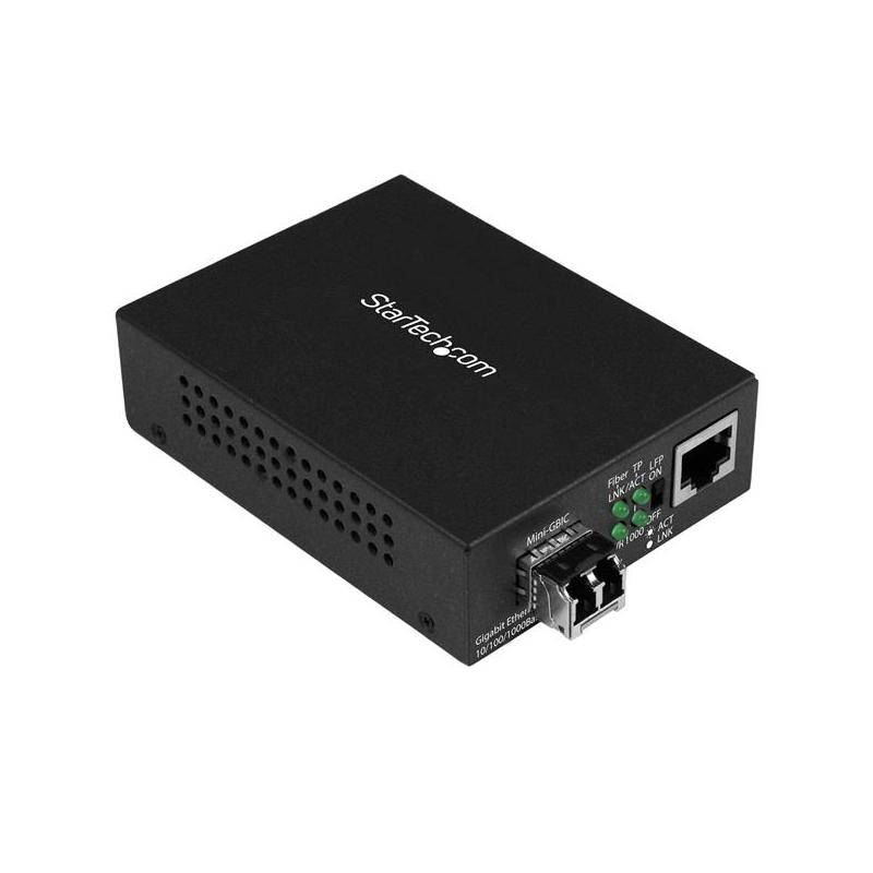 StarTech.com Convertisseur de Média Fibre Multimode (MM) LC pour Réseau 10/100/1000 - 550m - Gigabit Ethernet - 850nm - avec Émetteur-Récepteur SFP