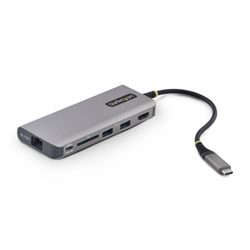 StarTech.com Adaptateur Multiport USB-C vers HDMI, Recharge PD 140W, 4K 60Hz, Hub USB 3 Ports 10 Gbps, Lecteur de Carte SD, 2,5 GbE, Mini Dock pour MacBook / Dell / ThinkPad / HP