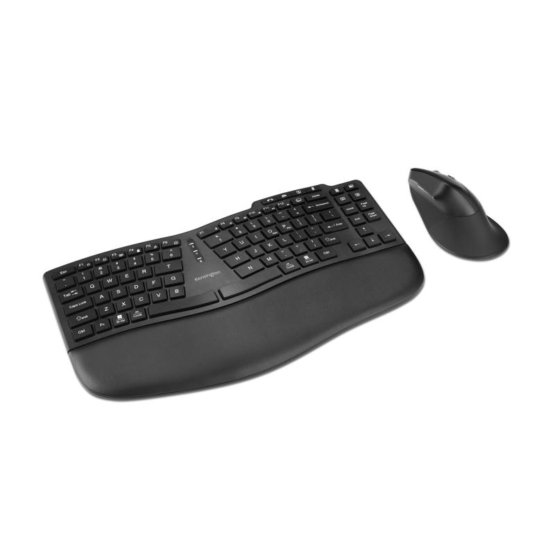 Kensington Pro Fit Ergo KM675 EQ clavier Souris incluse Bureau RF sans fil + Bluetooth QWERTY Anglais américain Noir