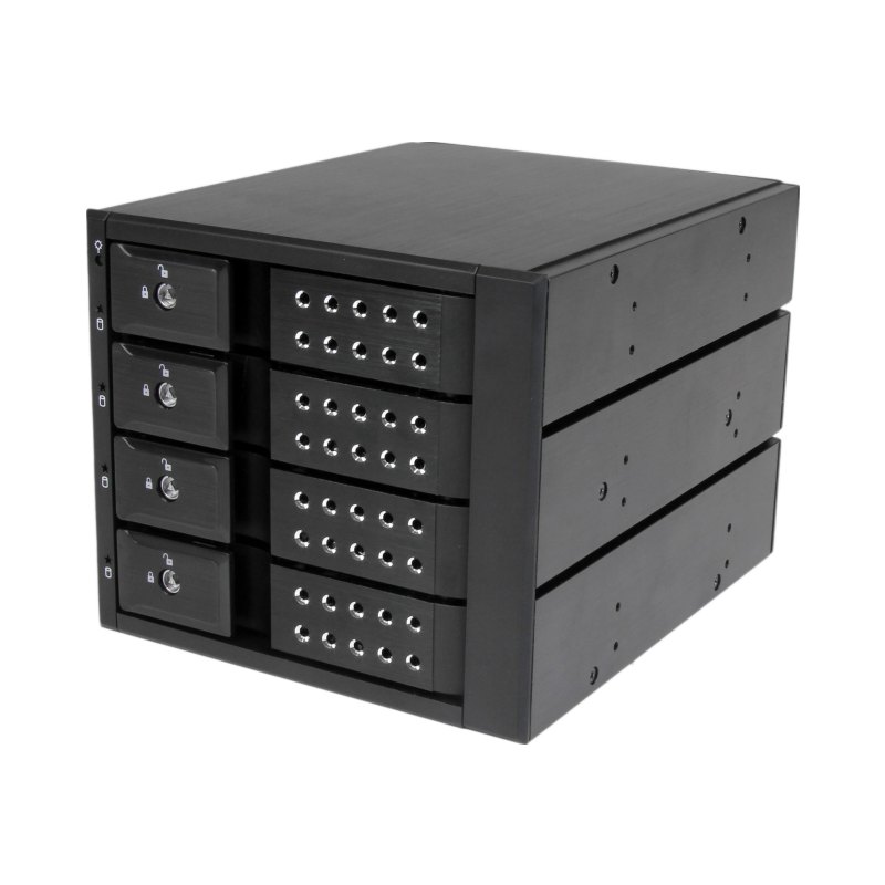 StarTech.com 4 Bay Aluminum Trayless Hot Swap Mobile Rack Backplane for 3.5in SAS II/SATA III - 6 Gbps HDD