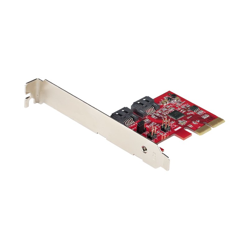 StarTech.com Carte PCI Express SATA 2 ports - Carte Contrôleur PCIe SATA - 6Gbps - ASM1166 SATA-Raid - Convertisseur PCI Express 2.0 vers SATA - Connecteurs SATA Empilés - Carte d'Extension SATA