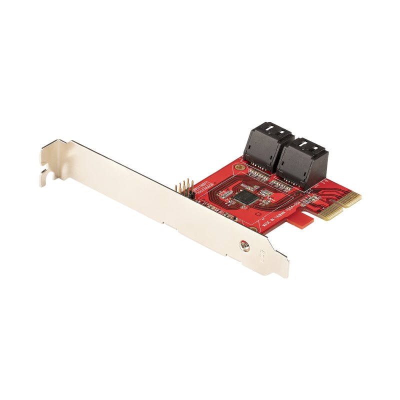 StarTech.com Carte PCI Express SATA 4 ports - Carte Contrôleur PCIe SATA - 6Gbps - ASM1166 Non-Raid - Convertisseur PCI Express 3.0 vers SATA - Connecteurs SATA Empilés - Carte d'Extension SATA