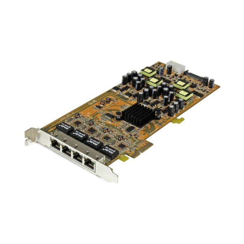 StarTech.com 4 Port Gigabit Power over Ethernet PCIe Network Card - PSE / PoE PCI Express NIC - TAA