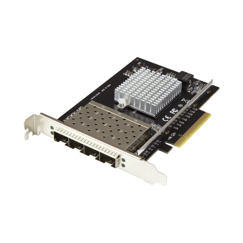 StarTech.com Quad Port 10G SFP+ Network Card - Intel XL710 Open SFP+ Converged Adapter - PCIe 10 Gigabit Ethernet Server NIC - 10GbE Fiber Optic LAN Card - Dell PowerEdge HPE ProLiant