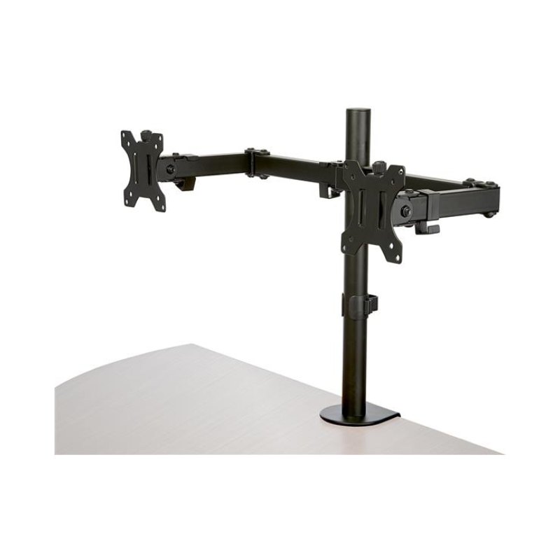 StarTech.com Support Double Écran - Support de Bureau pour Moniteurs VESA jusqu'à 32"(8kg) - Bras Articulé Ergonomique avec Pince/Oeillet - Réglable en Hauteur/Inclinaison/Rotation/Tourner