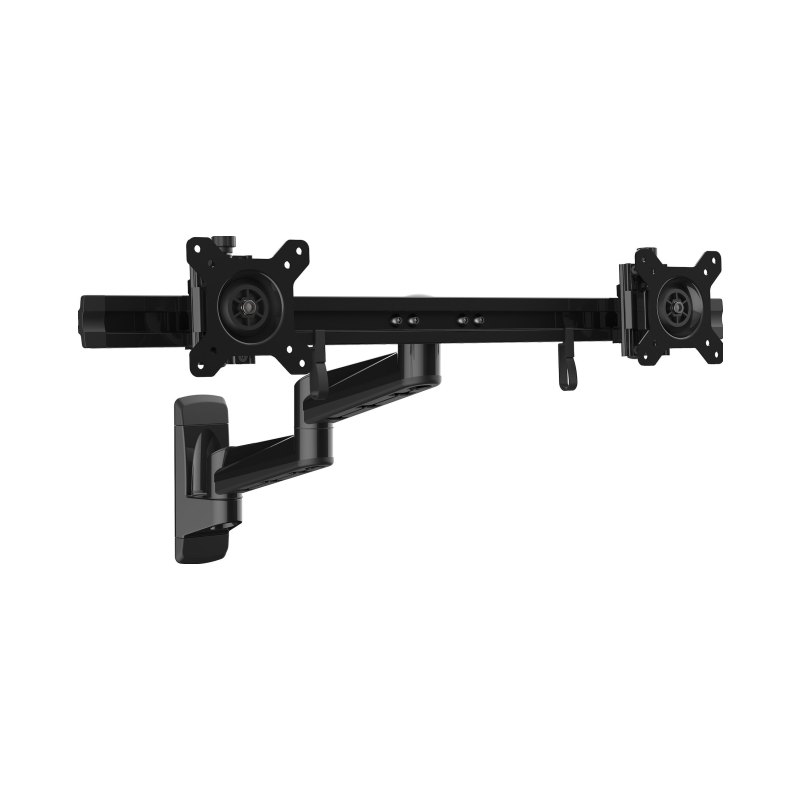StarTech.com Support Mural Double Écrans - Accroche Murale VESA Orientable pour 2 Écrans Plats jusqu'à 24"(5kg) - Barre Transversale Réglable - Fixation Murale pour 2 Moniteurs