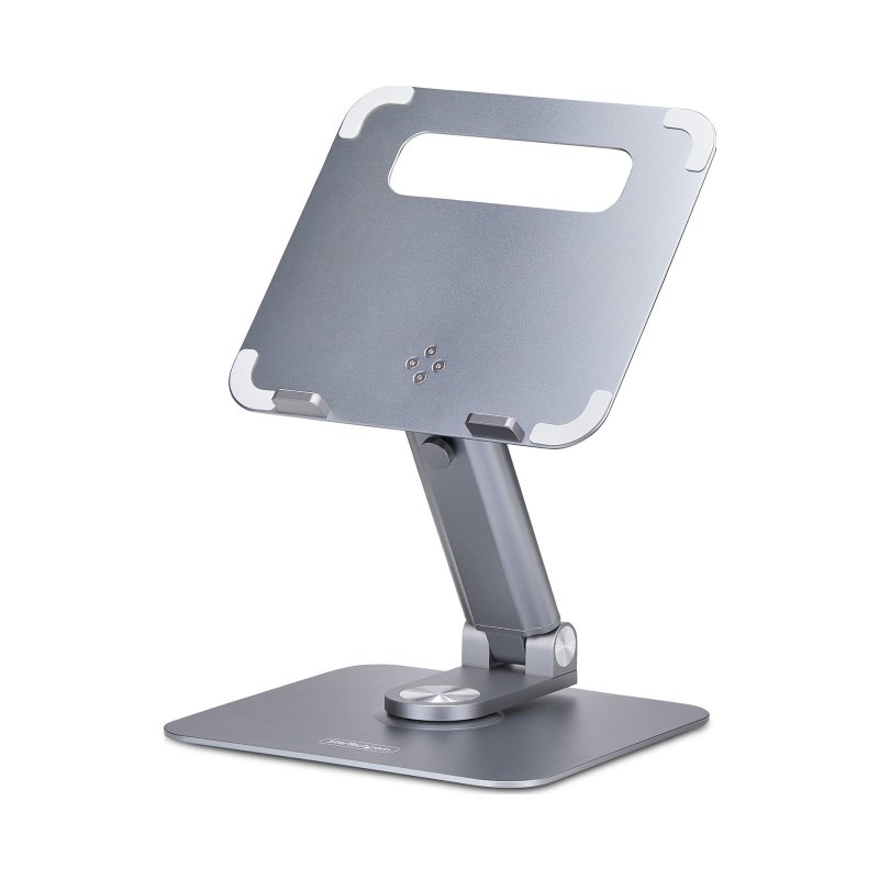 StarTech.com Support Télescopique pour PC Portable, Base Pivotante à 360&deg;, Support Rotatif pour Bureau, Hauteur et Inclinaison Réglables, Poids Max 5kg, Construction en Aluminium, Design Portable