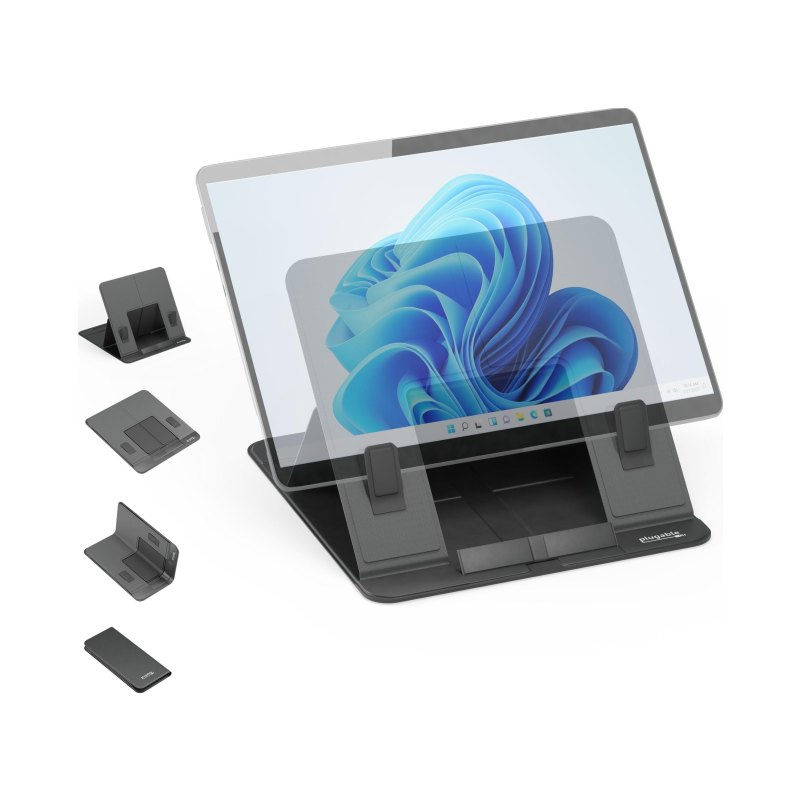 Plugable Technologies Foldable Laptop Stand with 4 Adjustable Angles for Tablets and Laptops up to 16", MacBook and PC, iPad Holder for Drawing Tablet (PT-STANDX)