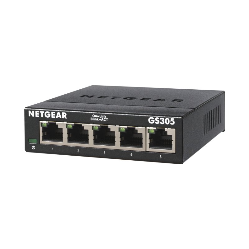NETGEAR GS305-300PAS network switch Unmanaged L2 Gigabit Ethernet (10/100/1000) Black