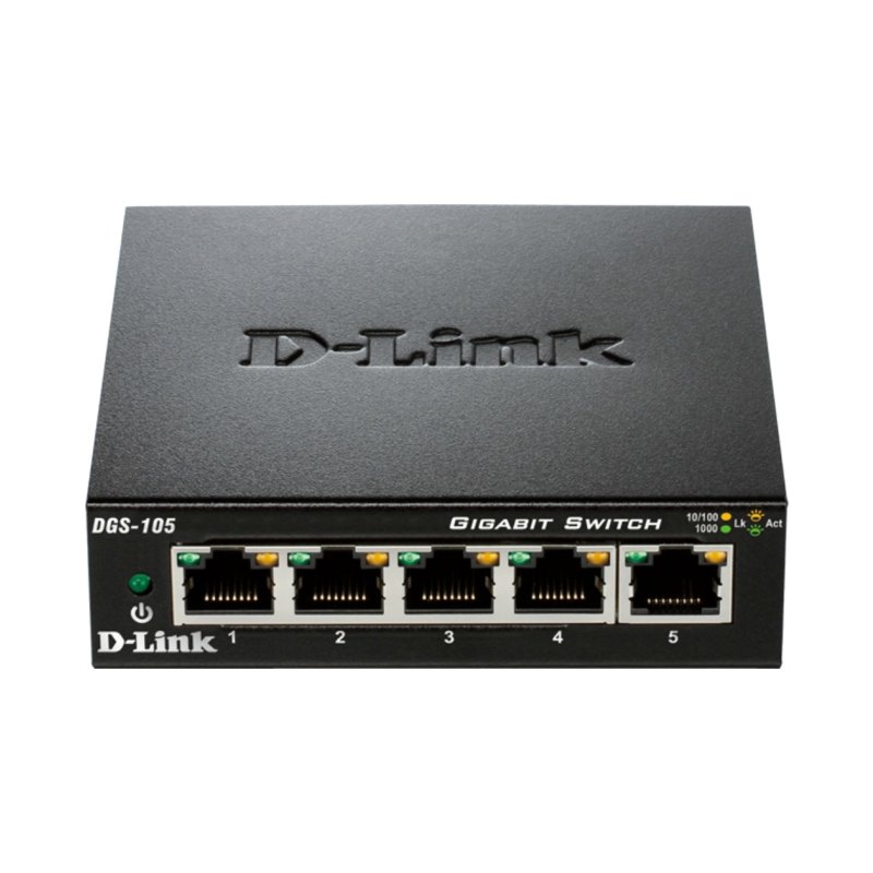 D-Link DGS-105 network switch Unmanaged L2 Gigabit Ethernet (10/100/1000) Desktop Black