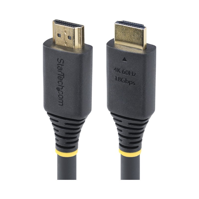 StarTech.com 50ft (15.2m) Active High Speed HDMI Cable, 4K 60Hz/1440p 144Hz, HDR10/HDCP 2.2/ARC, 18Gbps, UHD HDMI 2.0 Cord for TV/Monitor/Display, TPE Jacket