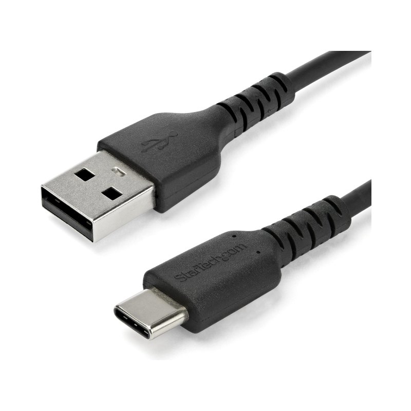 StarTech.com 3ft (1m) USB-A to USB-C Fast Charging Cable, Rugged, Charge & Sync, 3A, USB 2.0, Black TPE Jacket and Aramid Fiber - USB Charging Cord