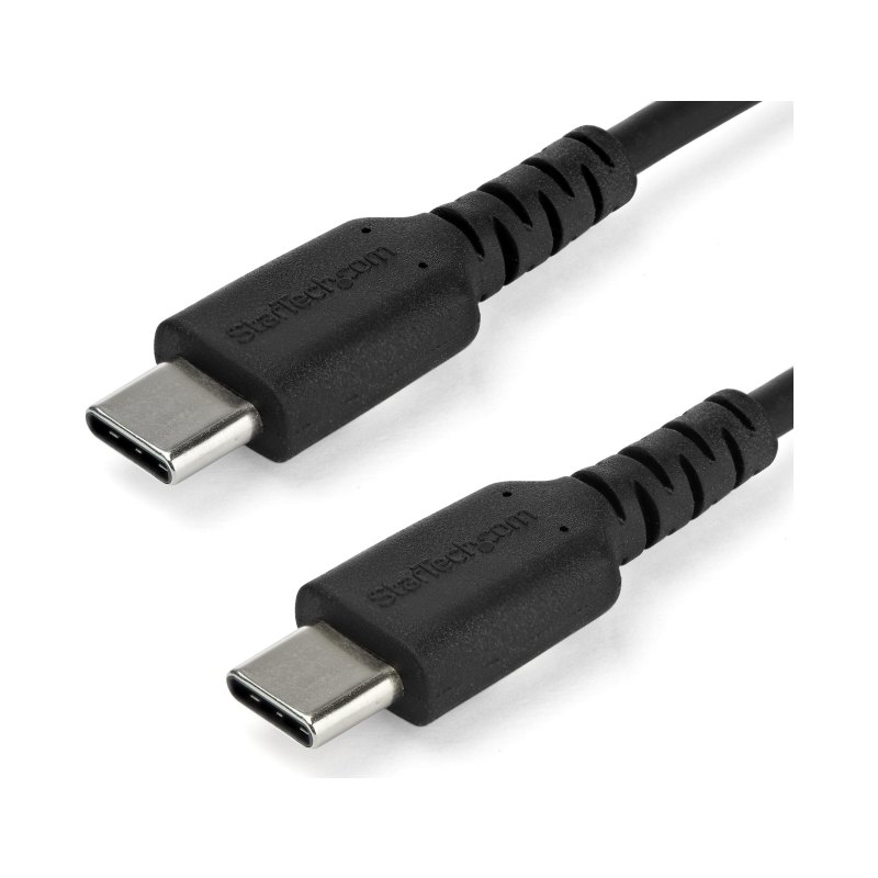 StarTech.com Câble de Charge Rapide USB-C de 2m, Robuste, Charge et Synchronisation, 60W (3A) PD, USB 2.0, Gaine TPE Noire et Fibre d'Aramide - Cordon de Charge USB C