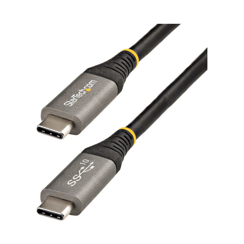 StarTech.com Câble USB-C de 1m, USB 10Gbps, 100W (5A) Power Delivery, 8K 60Hz/4K 144Hz DP Alt Mode, Certifié USB-IF, Compatible Thunderbolt