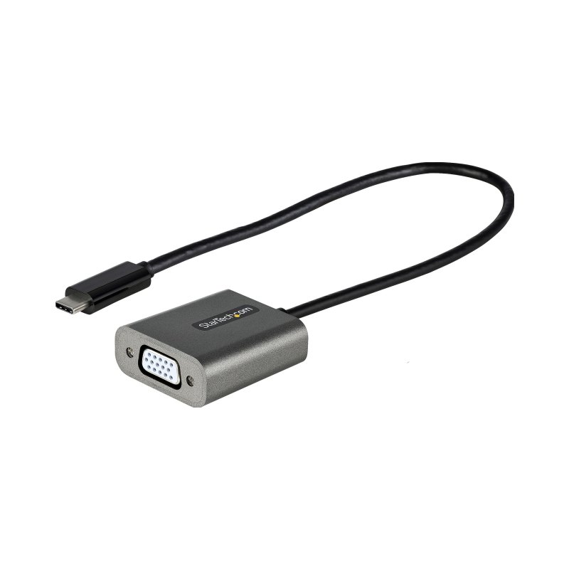 StarTech.com Adaptateur USB C vers VGA - Dongle Adaptateur 1080p USB Type-C vers VGA - Convertisseur Vidéo USB-C (DP Alt Mode) vers Écran VGA - Compatible TB3 - Câble Attaché de 30,4cm de long - Version Améliorée de CDP2VGA
