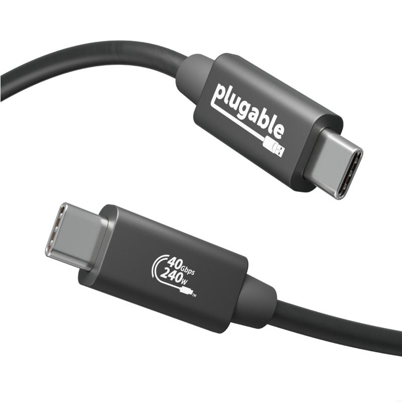 Plugable Technologies USB4-240W-1M câble USB USB4 Gen 3x2 USB B USB C 40 Gbit/s Noir