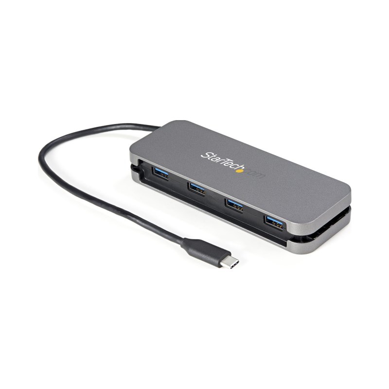 StarTech.com Hub USB-C 4 Ports - 4x USB-A - Hub USB 3.0 Type-C 5Gbps (USB 3.2 Gen 1) - Alimenté par Bus - Adaptateur Hub USB-C vers USB-A Portable - Câble 28.5cm/Rangement Intégré