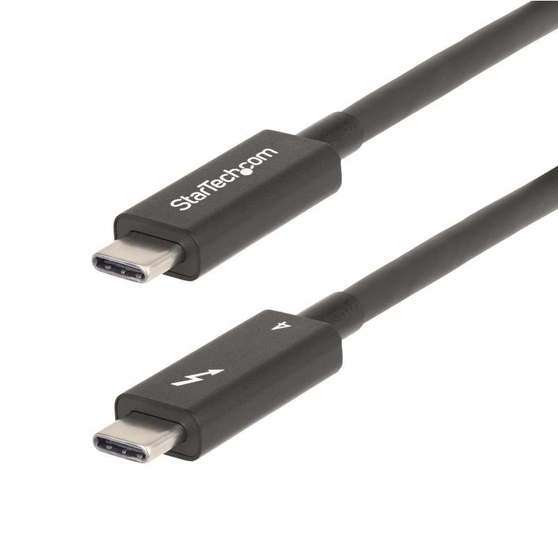 StarTech.com Câble Thunderbolt 4 Actif de 2m - 40Gps, 100W Power Delivery, Vidéo 4K/8K - Cordon Thunderbolt 4 Pro Certifié par Intel - Adaptateur Compatible avec USB4/TB4/ USB 3.2/ USB-C/DisplayPort/Thunderbolt 3