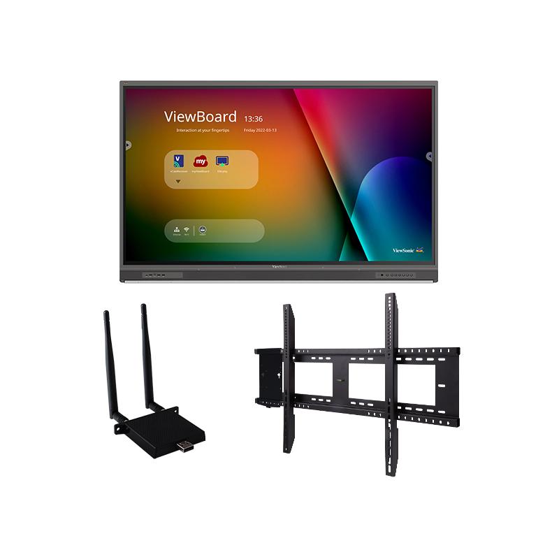Viewsonic IFP8652-1C-E1 tableau blanc interactif 2,17 m (85.6") 3840 x 2160 pixels Écran tactile Noir USB