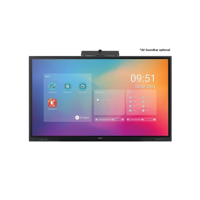 Sharp PN-LC752 Écran plat de signalisation numérique 190,5 cm (75") LCD Wifi 450 cd/m² 4K Ultra HD Noir Écran tactile Intégré dans le processeur Android 11 16/7
