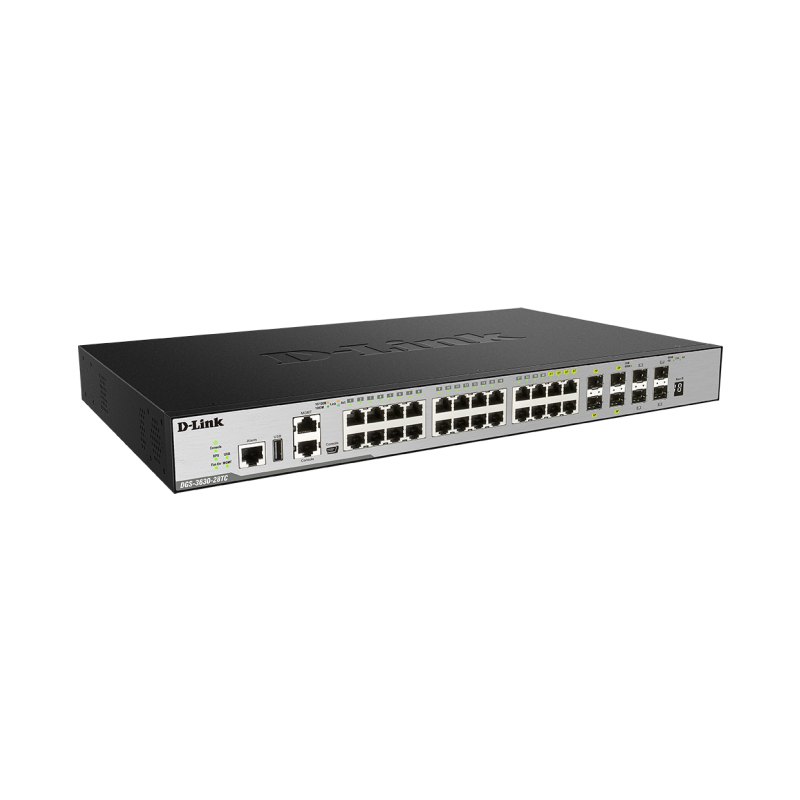 D-Link 24-Port L3 Stackable Managed Gigabit Switch including 4 x 1000BaseT/SFP & 4 x 10GE SFP+