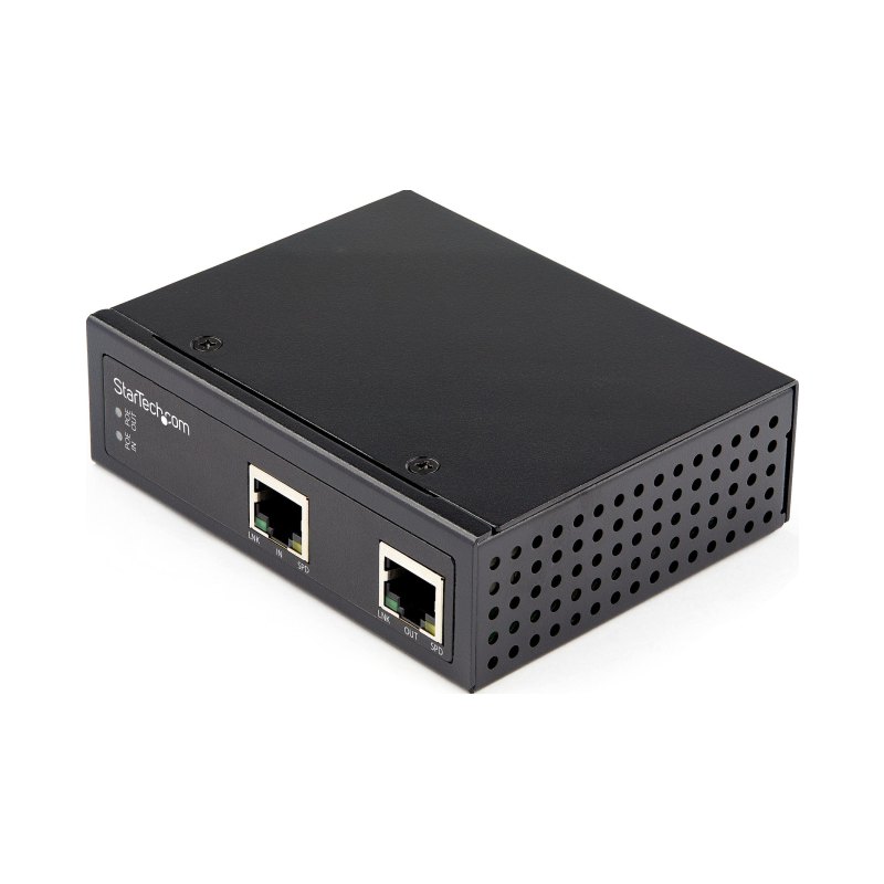StarTech.com Industrial Single Port Gigabit PoE Extender - 60W 802.3bt PoE /PoE+/ PoE++ - 100m/ 330ft - Power Over Ethernet Network Range Extender - IP-30 - -40C to +75C - TAA