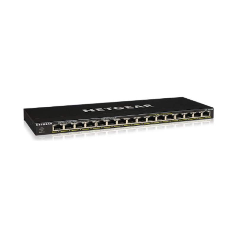 NETGEAR GS316P Unmanaged Gigabit Ethernet (10/100/1000) Power over Ethernet (PoE) Black
