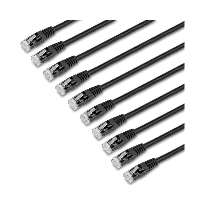 StarTech.com C6PATCH6BK10PK câble de réseau Noir 1,82 m Cat6 U/UTP (UTP)