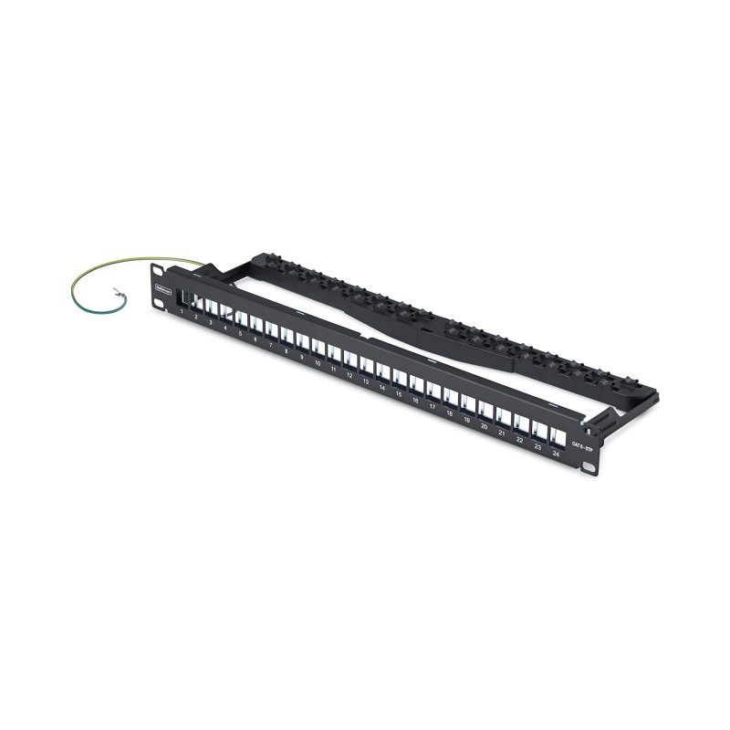 StarTech.com Panneau de Brassage Keystone Vierge 24 Ports 1U avec Barre de Gestion des Câbles, Panneau Patch Cat6 Monté en Rack pour Prises Réseau Ethernet RJ45 STP