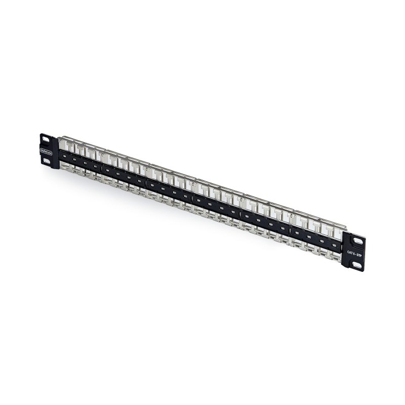 StarTech.com Panneau de Brassage Keystone Vierge 48 Ports 1U, Panneau Patch Cat6 Monté en Rack pour Prises Réseau Ethernet RJ45 STP