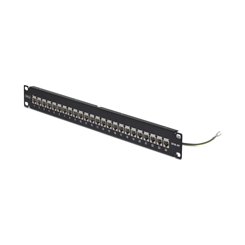 StarTech.com Panneau Patch 24 Ports 1U avec Barre de Gestion des Câbles, Panneau de Brassage Cat6a Blindé Monté en Rack avec Coupleurs en Ligne RJ45 STP