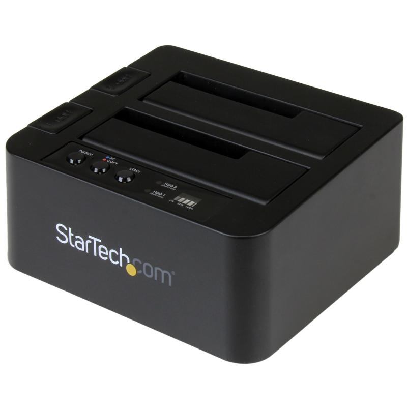 StarTech.com Duplicateur de Disques Durs Autonome, Cloneur/Copieur de HDD/SSD à 2 Baies, Station d'Accueil pour HDD/SSD USB 3.1 (10Gbps) vers SATA III, Docking Station pour Duplicateur/Cloneur de Disques Durs
