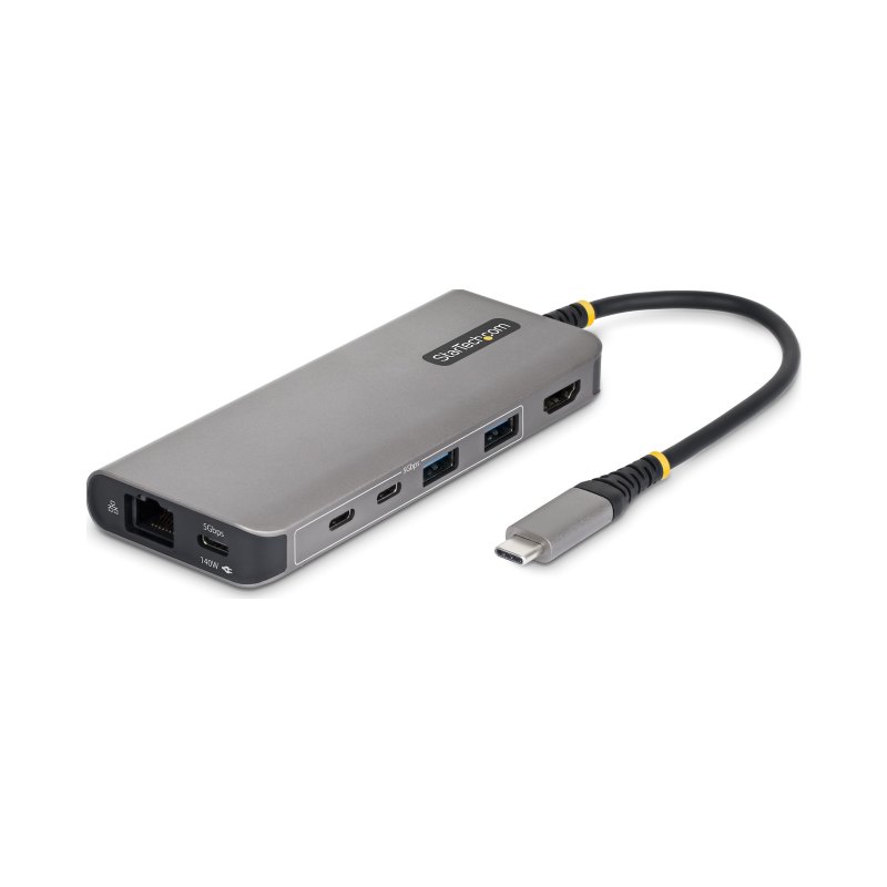 StarTech.com Adaptateur Multiport USB-C vers HDMI avec Recharge PD 140W, 4K 60Hz, Hub USB 5 Ports à 5 Gbps, GbE, Mini Dock Type-C pour MacBook / Dell / ThinkPad / HP