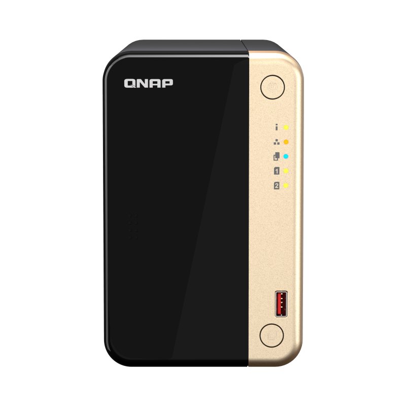 QNAP TS-264 NAS Tower Intel® Celeron® N5095 8 Go 0 To QNAP QTS Noir, Or