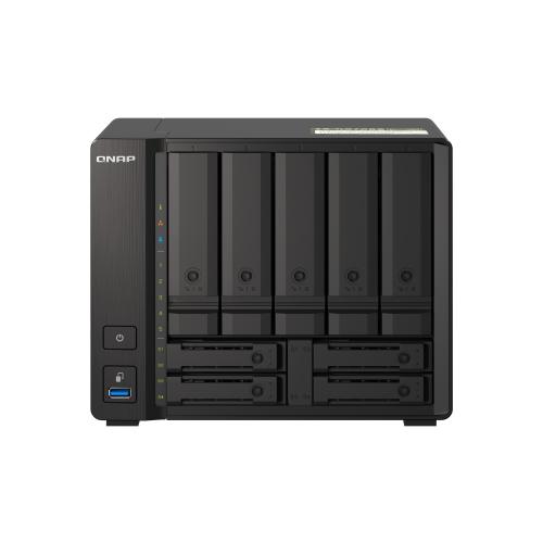 QNAP TS-H973AX NAS Tower Ryzen Embedded V1500B 8 Go DDR4 0 To QuTS hero Noir