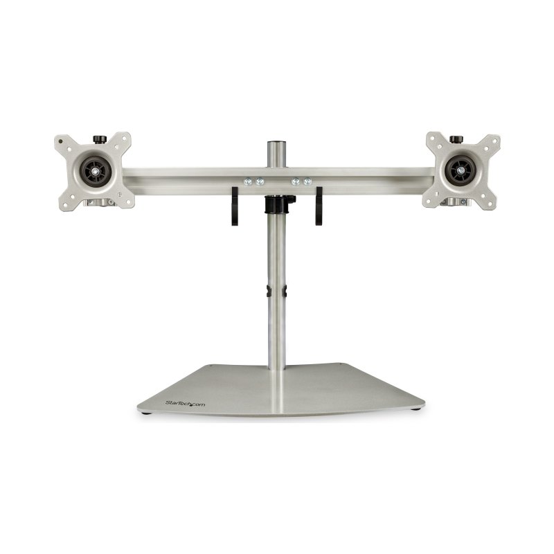 StarTech.com Support Double Écran - Support de Bureau Ergonomique pour Deux Écrans 24"(8kg) VESA - Réglable en Hauteur de Façon Synchronisée - Support Double Écran - Argent