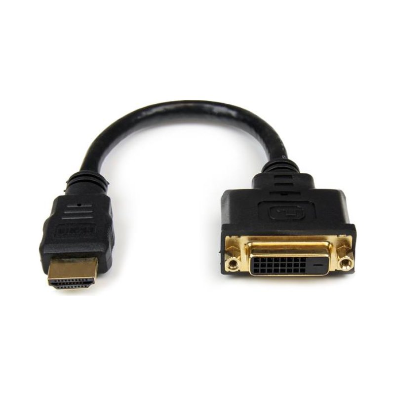StarTech.com Adaptateur HDMI vers DVI, Câble Displayport, Convertisseur Mobile avec Connecteur HDMI Mâle et Connecteur DVI Femelle, Câble de Connexion au Format Dongle, Câble de 20cm